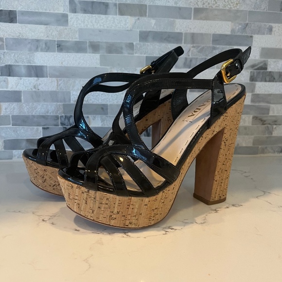 Black Prada platform sandals - Picture 1 of 1